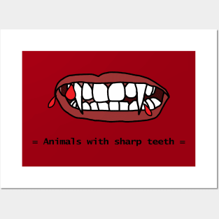 Animals with Sharp Teeth Halloween Horror Lips Posters and Art